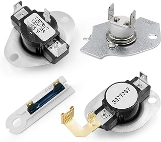 3977393 & 3392519 Dryer Thermal Fuse & 3977767 Dryer High Limit Thermostat & 3387134 Dryer Cycling Thermostat - Compatible with Whirlpool Kenmore