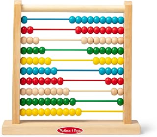 Melissa & Doug Abacus Classic Wooden Toy with 100 Colorful Beads | Classic Wooden Abacus, 10 Rows, 100 Colorful Beads, Counting & Math, Skill Building Play, Preschool Toys for Kids, Ages 3+