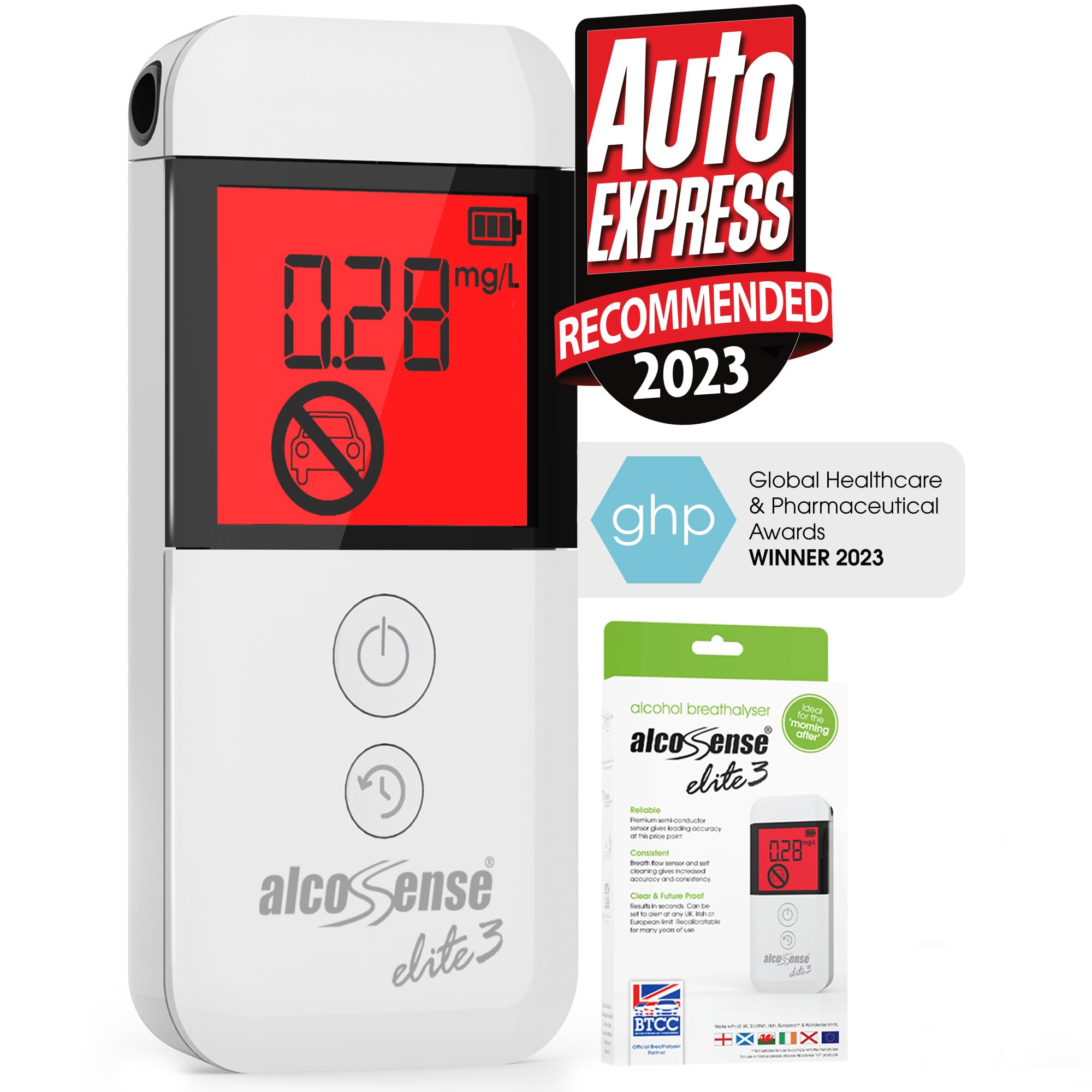 AlcoSense Elite 3 Breathalyser | Health & Pharma Award Winner 2024 | UK, Scottis