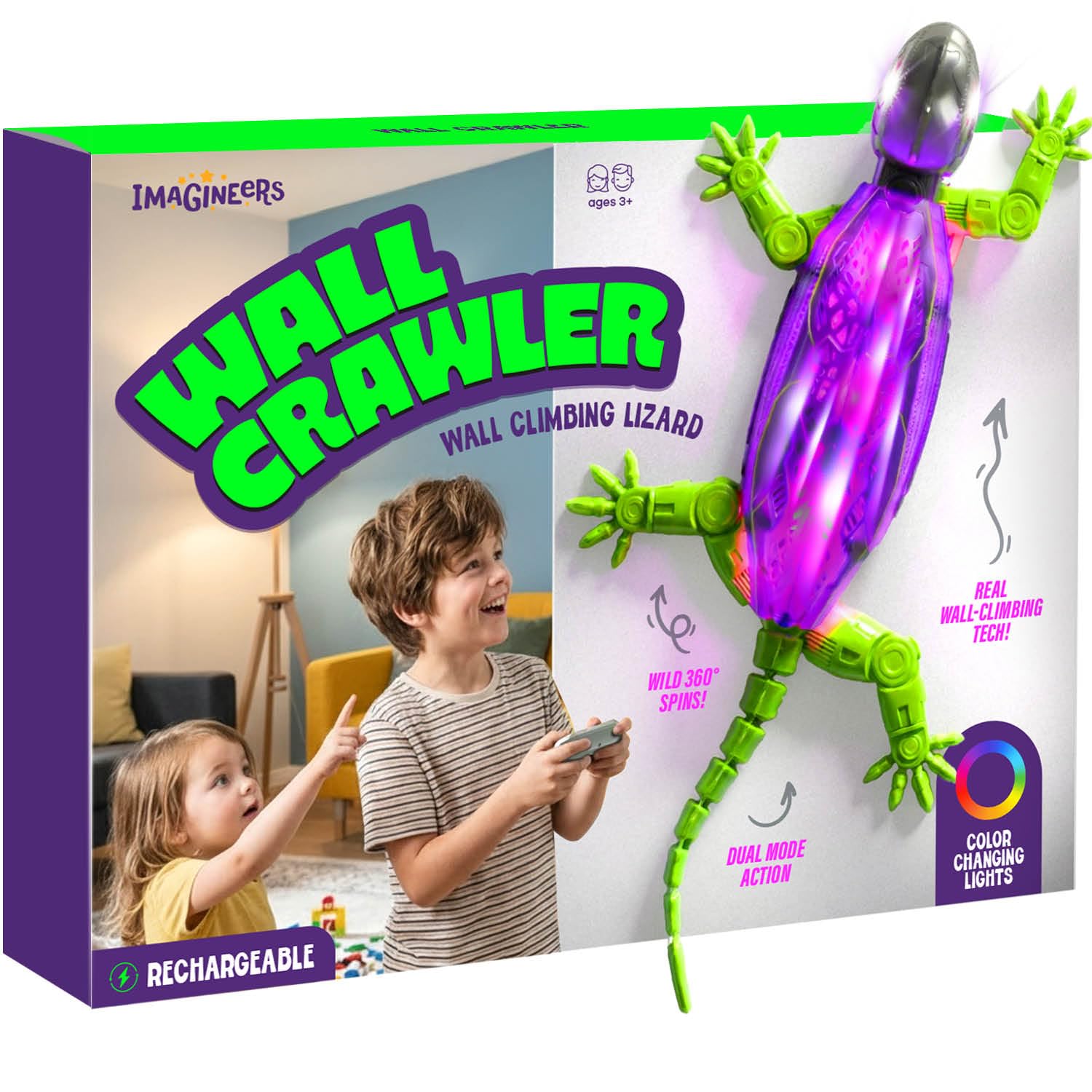 Imagineers Remote Control Wall Climbing Gecko - Gifts for 4 5 6 7 8 9 10 Year Ol