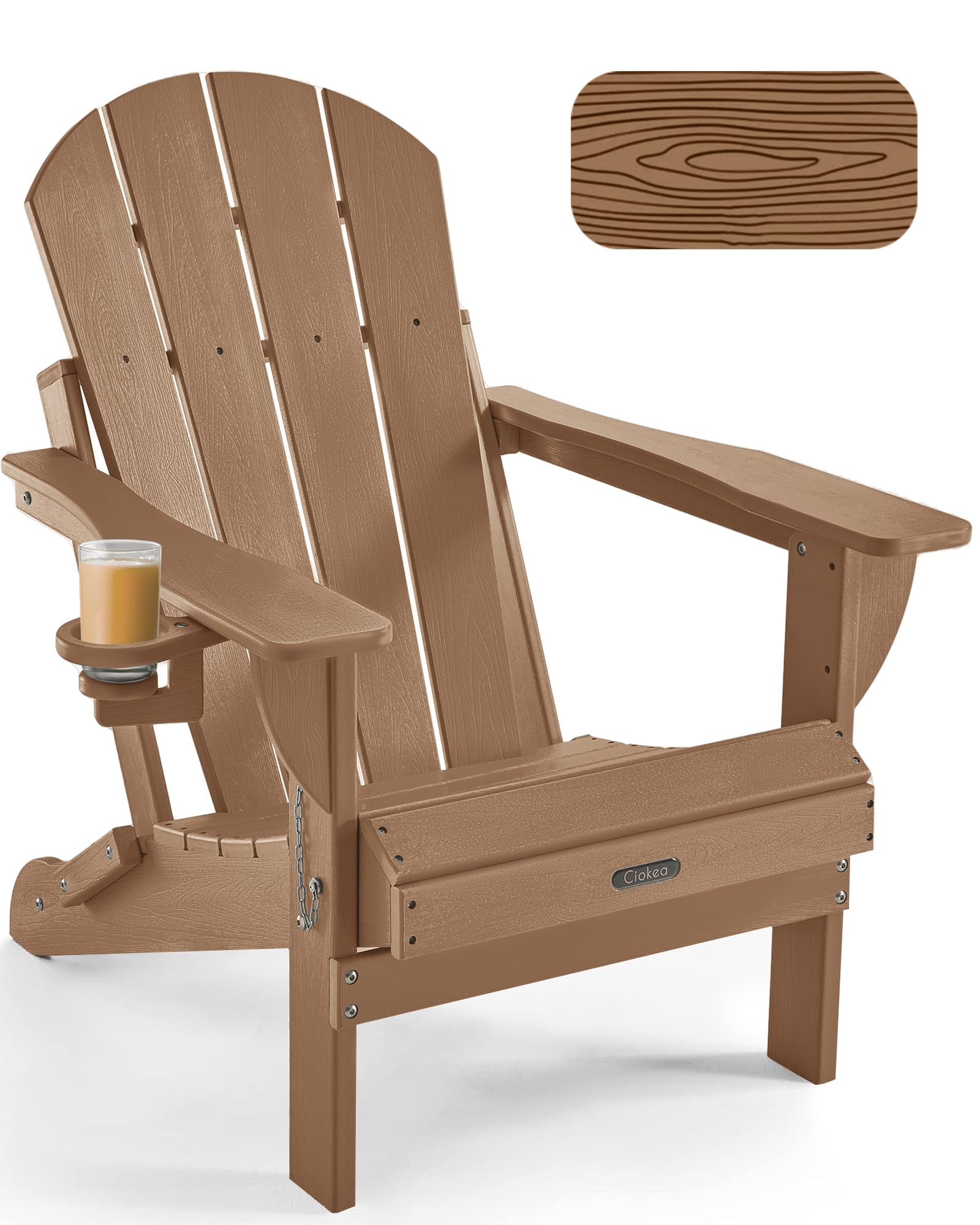 Ciokea Folding Adirondack Chair Wood Texture, Patio Adirondack Chair Weather Res