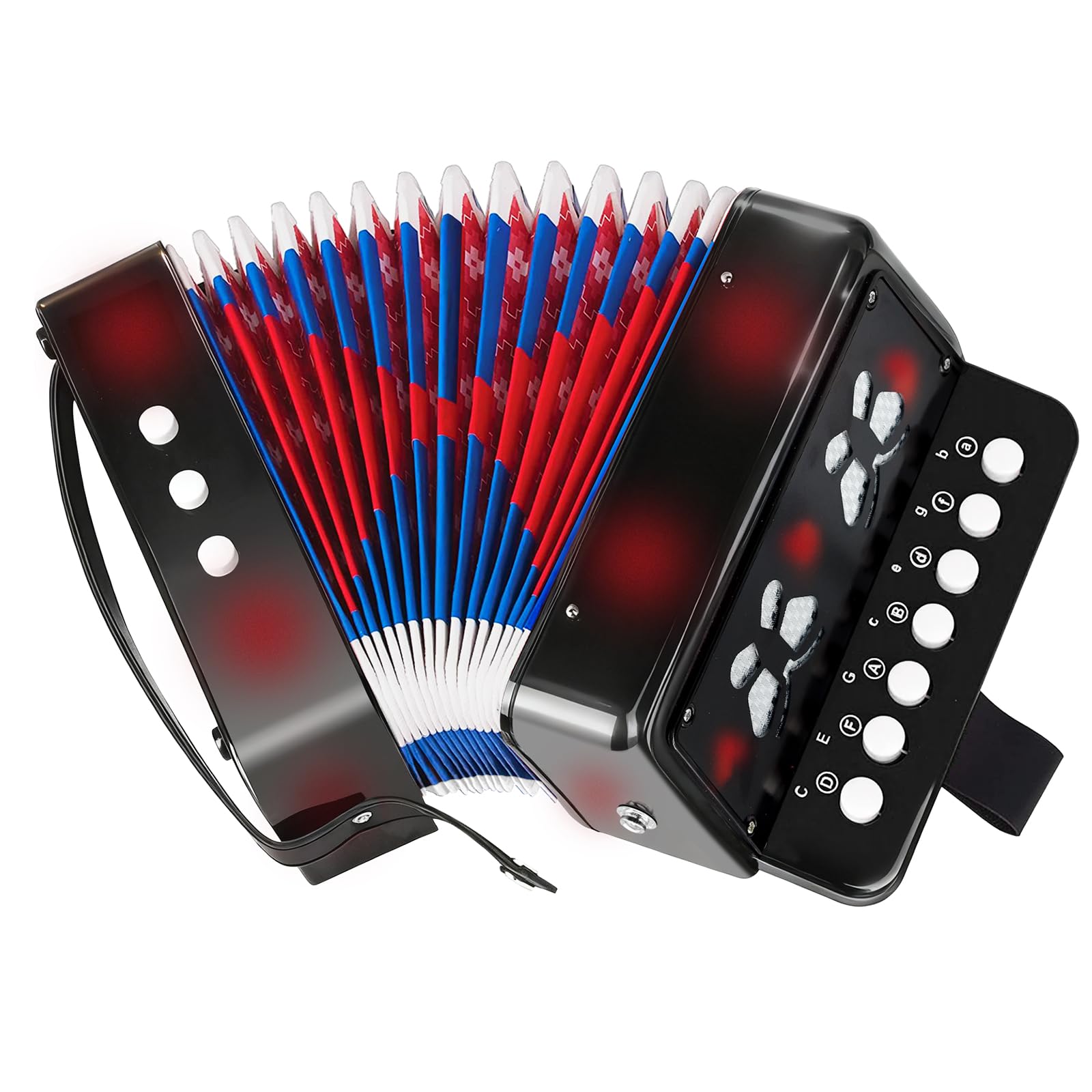 Kids Accordion Instrument, Beginner Accordion for Kids Ages 3+ Gift, Black | Wit
