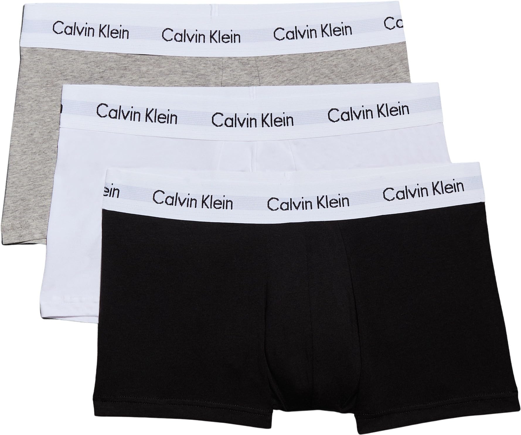 Calvin Klein NB2614 Men's Boxer Shorts, Set of 3, Solid Colors, Logo, Low Rise L