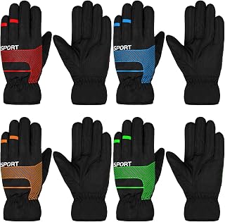 Hicarer 4 Pairs Winter Kids Waterproof Gloves Snow Gloves