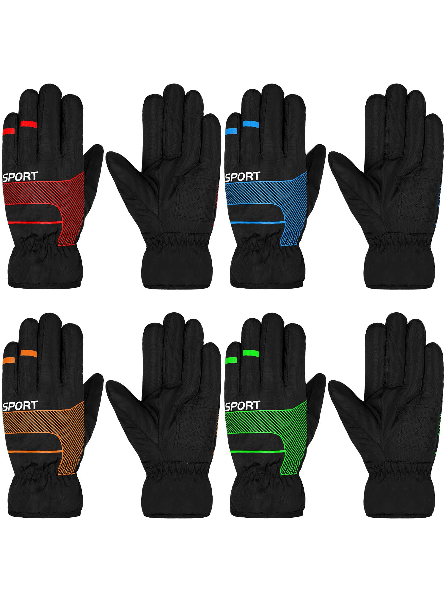 Hicarer 4 Pairs Winter Kids Waterproof Gloves Snow Gloves