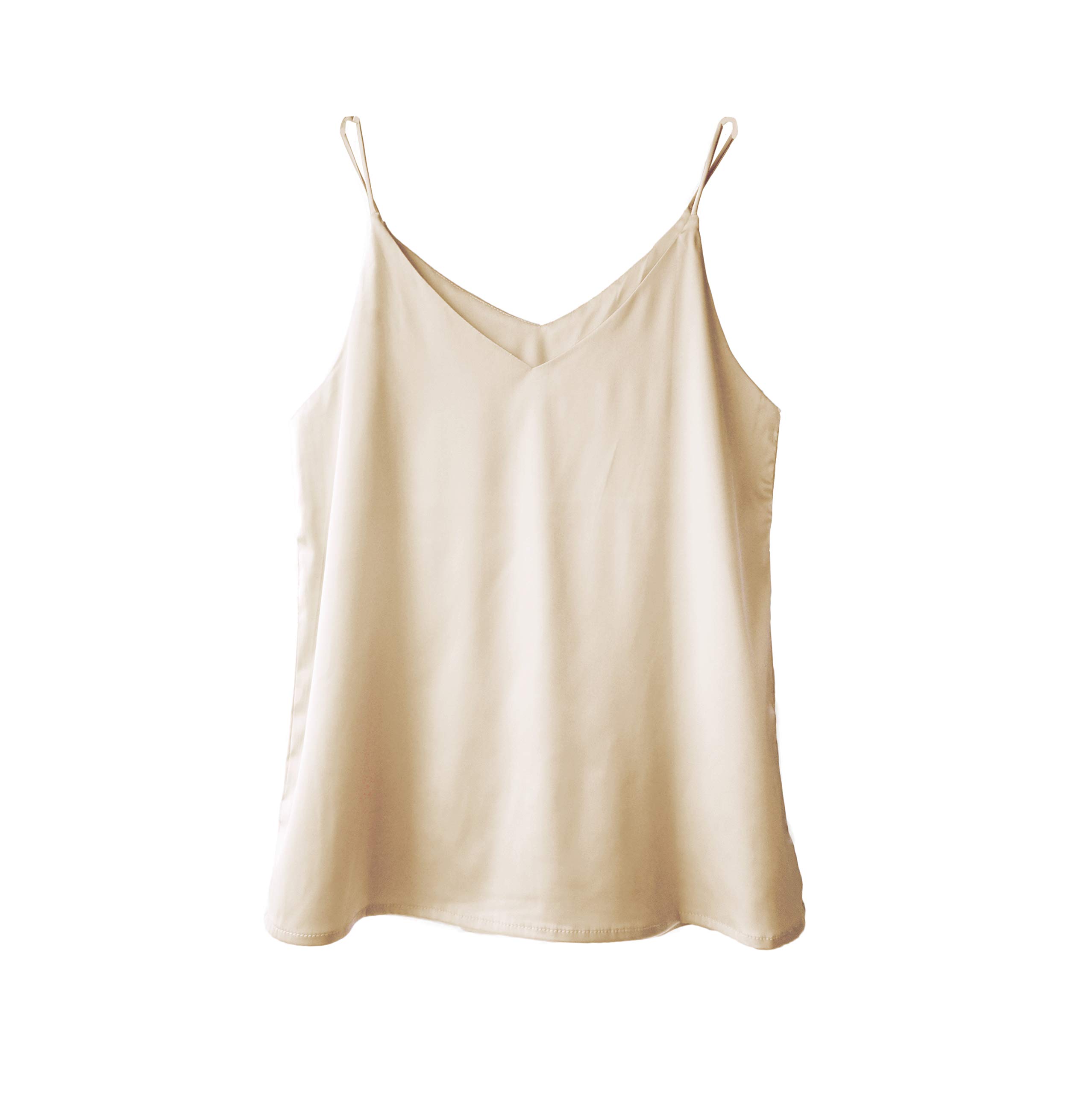 Wantschun Womens Satin Silk Camisole Cami V-Neck Vest Top Blouse Tank Shirt