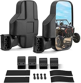 KEMIMOTO UTV Mirrors UTV Side Mirrors Fits 1.6 inch to 2 inch Roll Cage | Compatible with Polaris RZR 900 1000 Can Am Teryx Mule Rhino YXZ Zforce Pioneer 1000/700 Shatterproof Tempered Glass