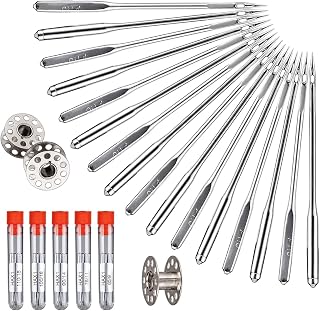50pcs Sewing Machine Needles Set Universal Standard Needle for Most Household Sewing Machines Sizes HAX1 65/9, 75/11, 90/14, 100/16, 110/18