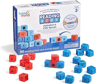 Learning Resources Reading Rods Alphabet and CVC Words, Learn to Read, Word Building Activities, Letter Blocks, Spelling Toys, Reading Tools for Kids, Science of Reading Manipulatives