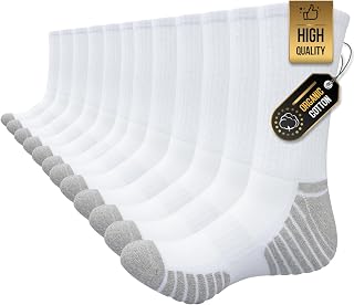TANSTC Men's Hiking Crew Socks,Cushioned Outdoor Socks,6 Pairs