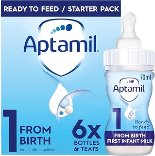 Aptamil 1 First Baby Milk Starter Pack Ready to Use Liquid, from Birth, 6x70ml