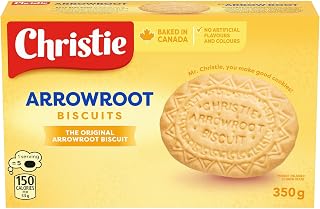 Christie Arrowroot Cookies, 350 g | No Artificial Colours, Baked in Canada, Soft melt in your mouth biscuit cookies.