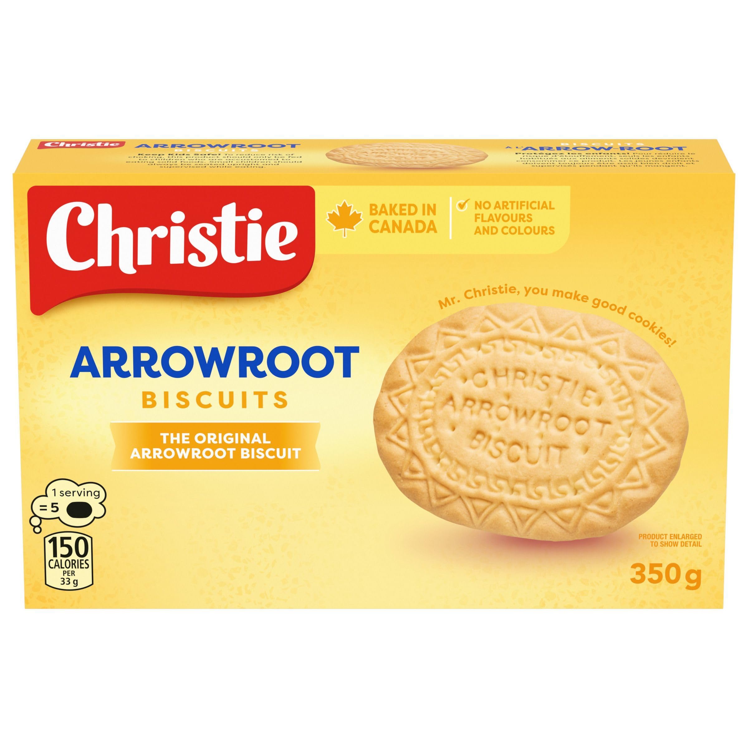 Christie Arrowroot Cookies, 350 g | No Artificial Colours, Baked in Canada, Soft