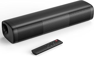 Saiyin 11.7-inch Sound Bar, Small Size & Big Power, Home Theater System | Bluetooth 5.3/Optical/Auxiliary Inputs, 48W Peak Power, Powered by AC Adapter, Compact Sound Bar for Smart TV, PC, Gaming