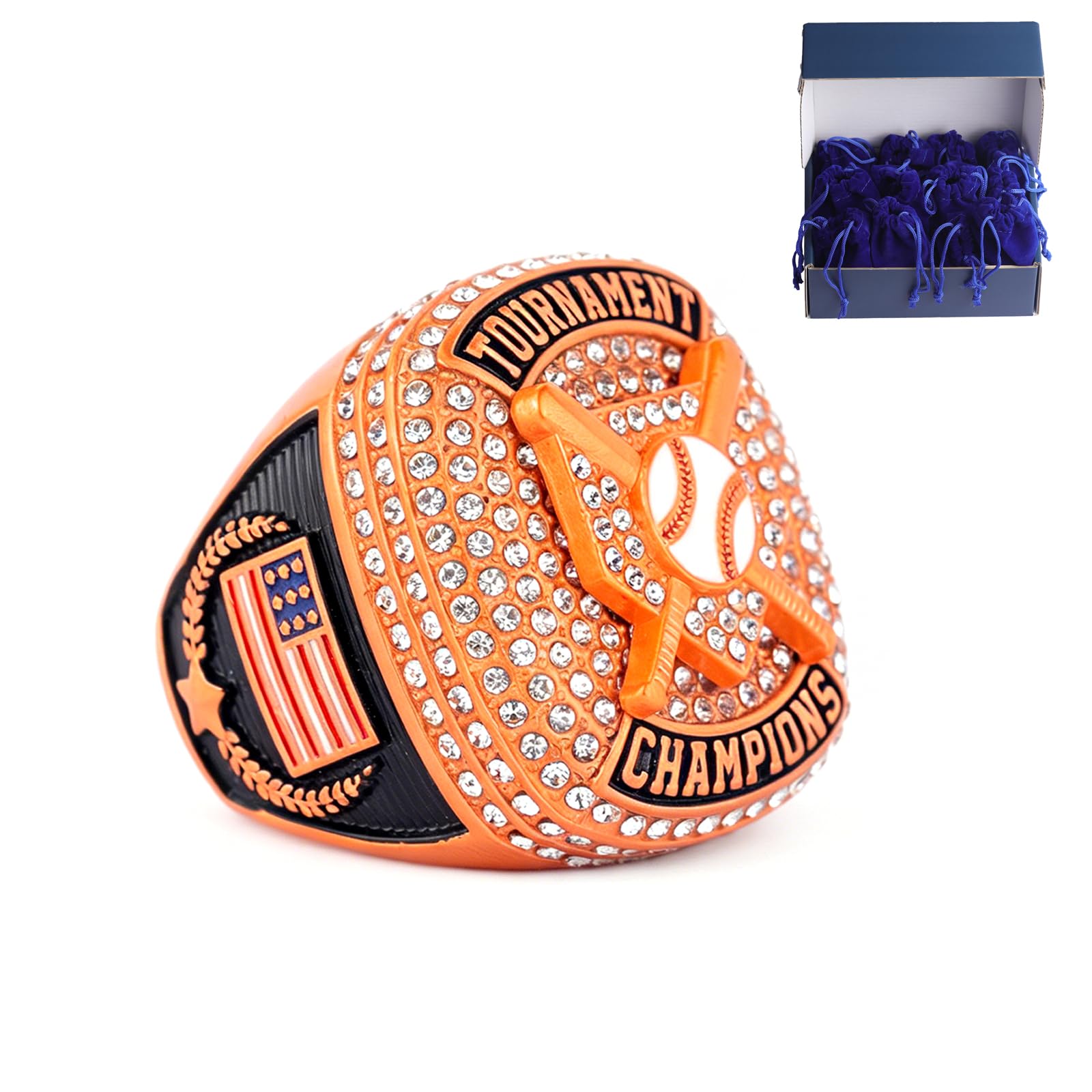 TOPSPORTSJEWELRY Sports Awards 12 pcs Pack Metallic Color Baseball Tournament Ch
