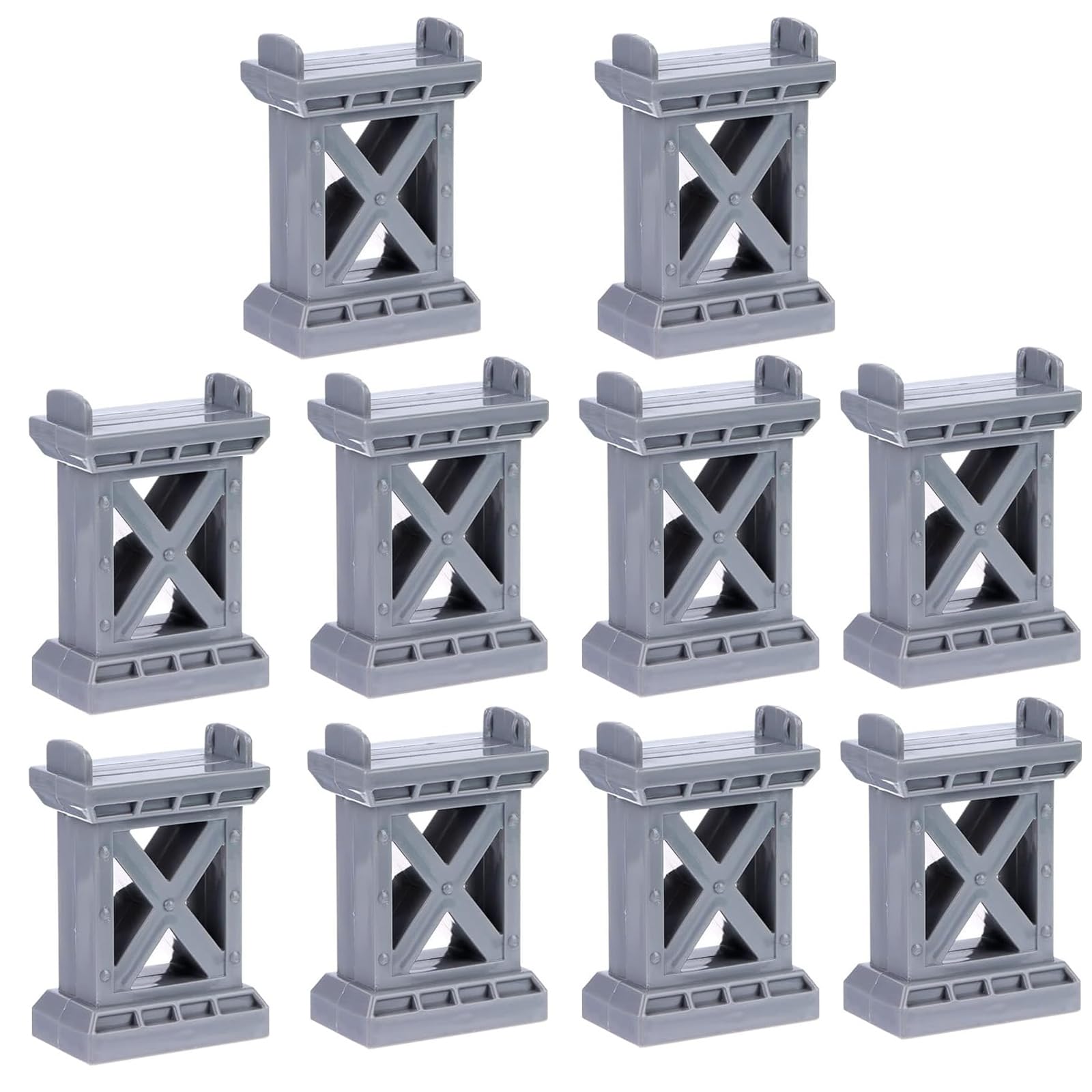 10Pcs Train Bridge Pier Track Railway Accessories Multi Level Support Risers Hig