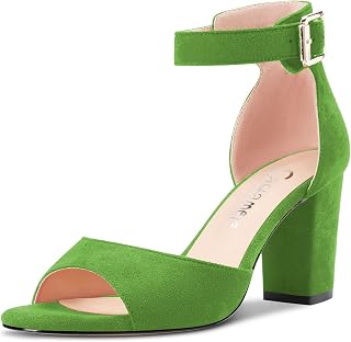 Castamere Women's Block Chunky Mid Heel Open Toe Strappy Ankle Sandals