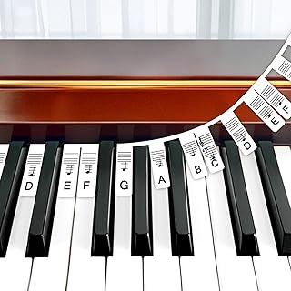 MUYOS Piano Key Labels, Silicone Note Guide for 88 Keys, Black, Storage Box | Reusable silicone alternative to piano stickers, no adhesive or residue, fits 54/61/76/88 keys, ideal for beginners