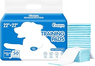 COCOYO Best Value 22"x22" Dog Training Pads 50 Count | Dog Pee Pads | Super Absorbent Puppy Pads,White