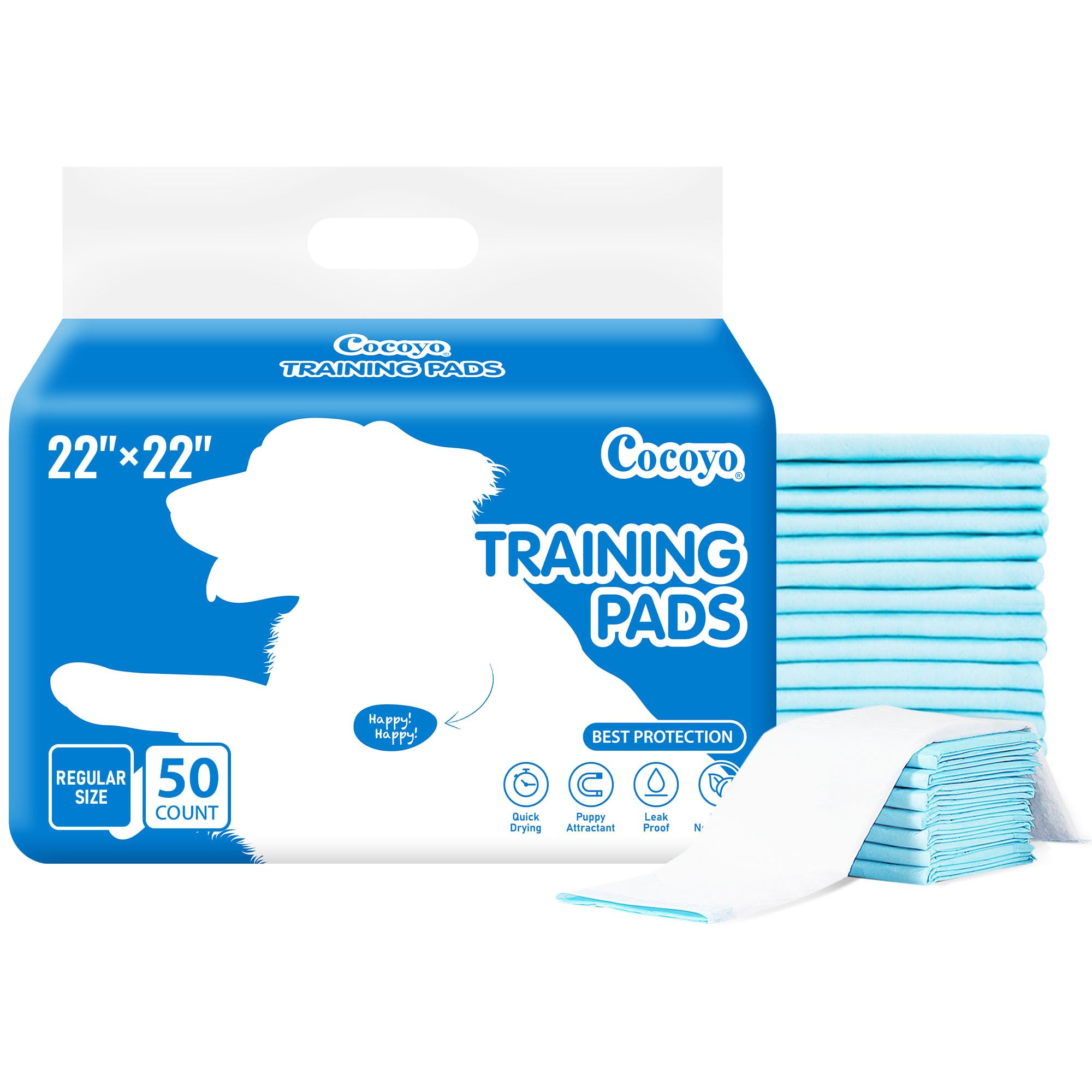 COCOYO Best Value 22"x22" Dog Training Pads 50 Count | Dog Pee Pads | Super Abso