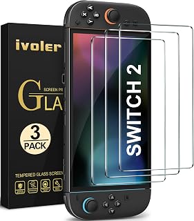 ivoler 3-Pack Screen Protector for Nintendo Switch 2 (2025), Tempered Glass | Accessories Transparent HD Clear Anti-Scratch Screen Protector for Nintendo Switch 2, 7.9-Inch