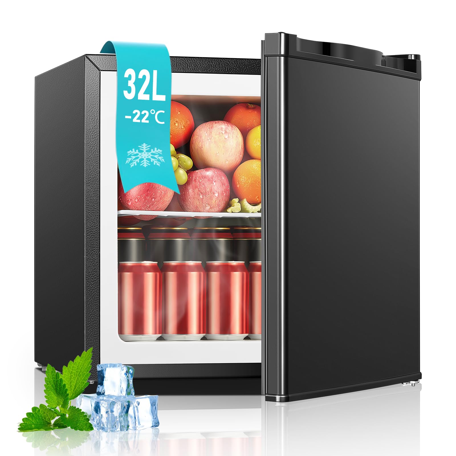 FOHERE 32L Mini Small Freezer Small Table Top Fridge Energy Efficient | 7 Adjust