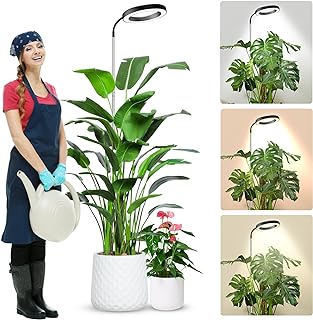 Wolezek Grow Lights for Indoor Plants, 80 LEDs 6500K Full Spectrum Grow Light, 65in Large Plant Light, 3 Colors Grow Lamp with 360°Gooseneck, 6/12/16H Timer, 5 Brightness, Height Adjustable, Black