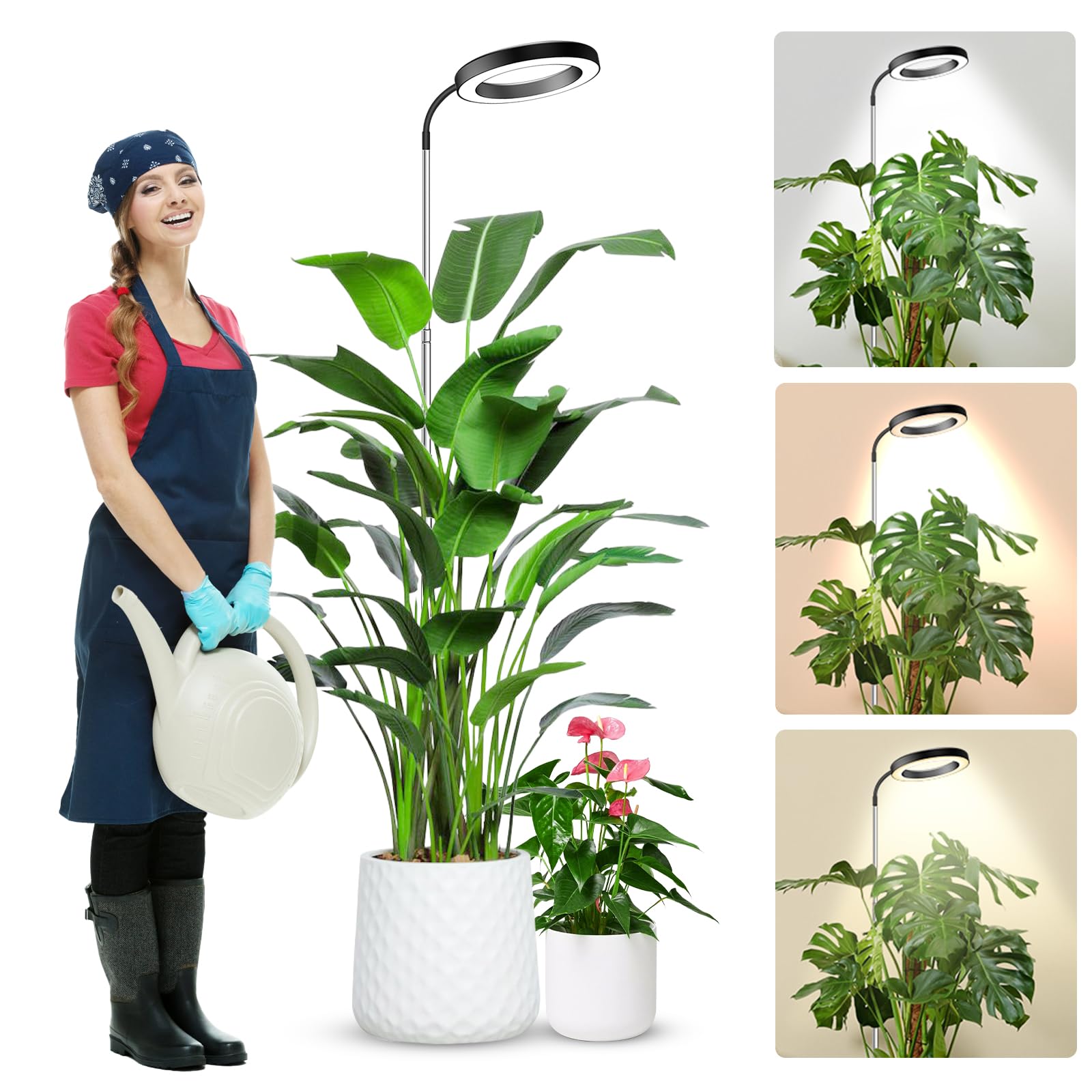 Wolezek Grow Lights for Indoor Plants, 80 LEDs 6500K Full Spectrum Grow Light, 6