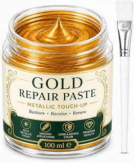 2027 New Gold Metallic Refinishing Repair Paste with Brush (1PC) | Gold Repair Paste,Durable,Water‑Resistant Finish,High‑Density Golden Coverage for Home Decor, Frames & DIY Projects