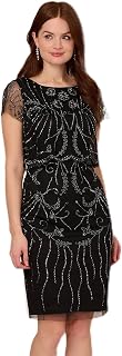 Adrianna Papell Women's Beaded Cocktail Dress Formal Night Out Dress