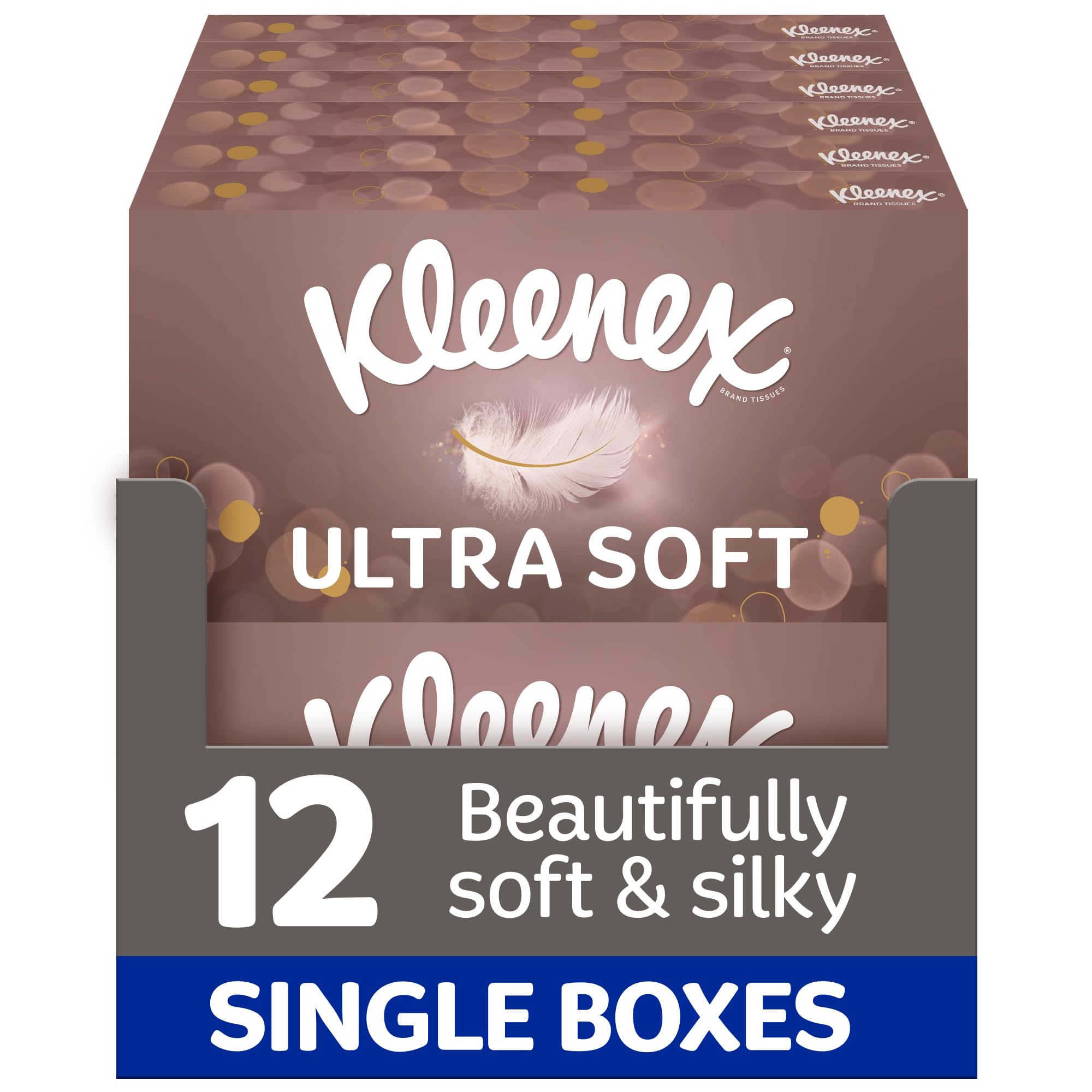 Kleenex Ultra Soft Facial Tissues - Multipack 12 Tissue Boxes | Beautifully Soft