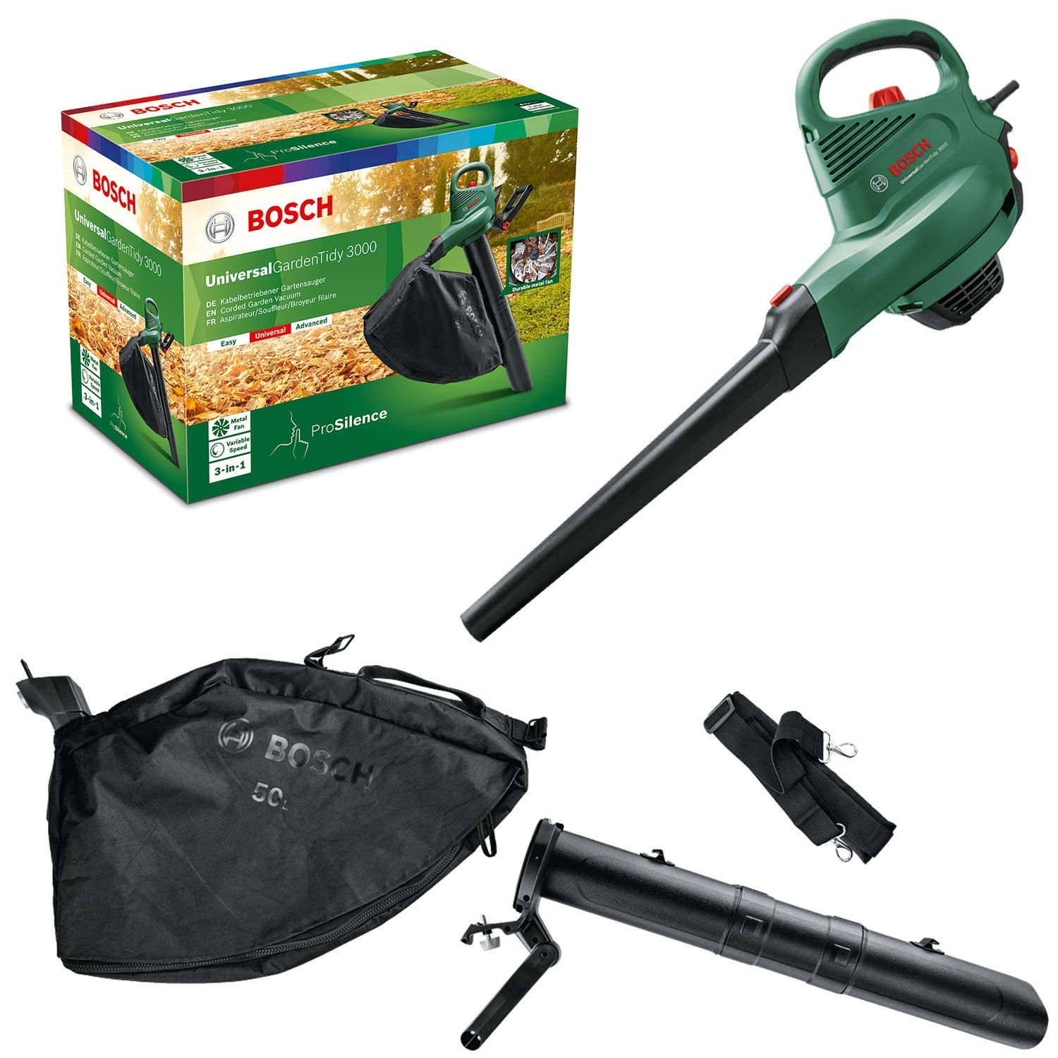 Bosch Electric Leaf Blower and Vacuum UniversalGardenTidy 3000 | 3000 W, collect