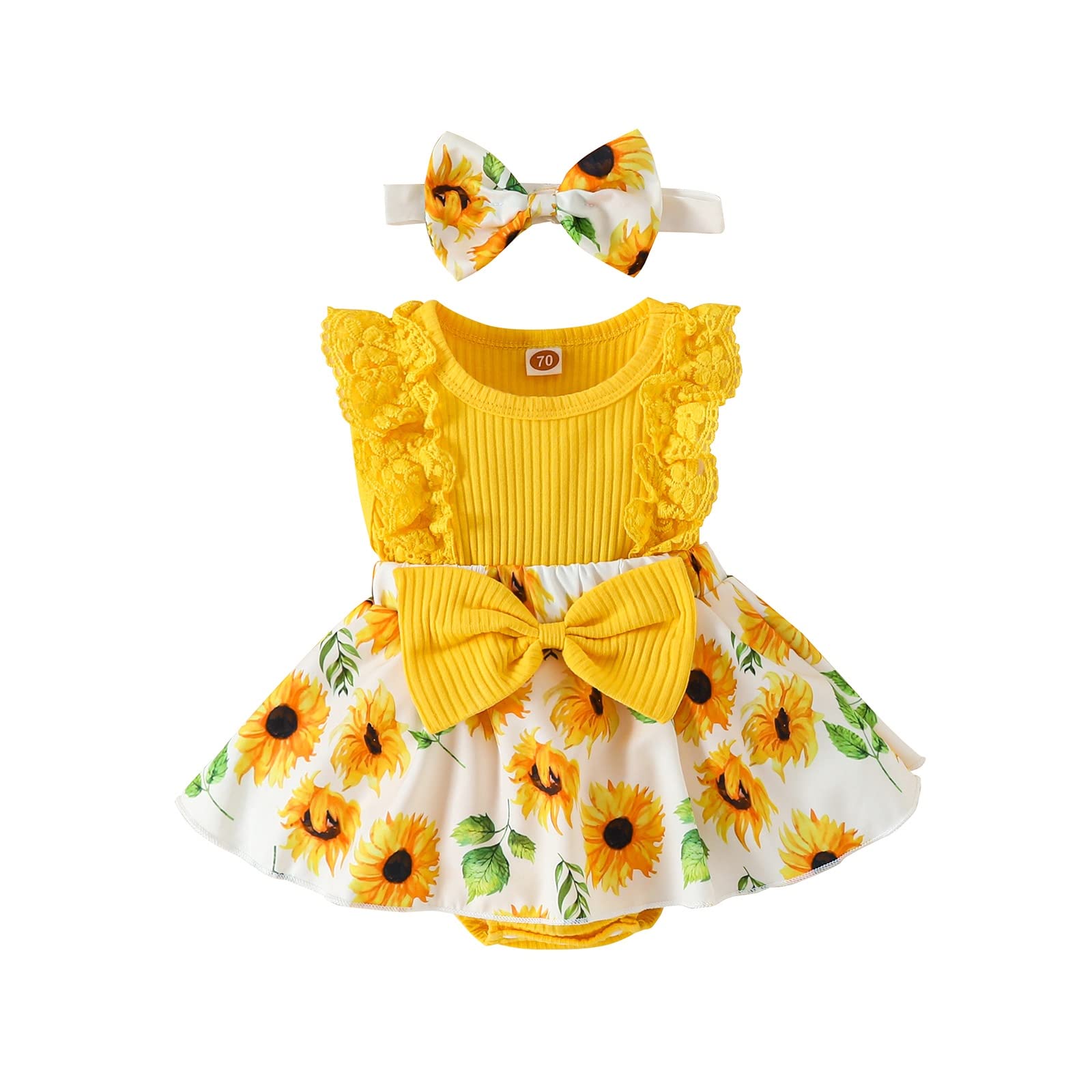 9 Month Baby Girl Clothes Newborn Romper Dress Infant Lace Ruffle Sleeveless Sum