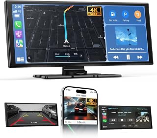 11.5" Car Tablet Pro Max 2026: Wireless Carplay Screen for Car with 4K Front and 1080P Rear Camera, Android Auto Car Play Screen IPS Touchscreen/Mirror Link/Loop Recording/Navigation / 64G SD DashCam
