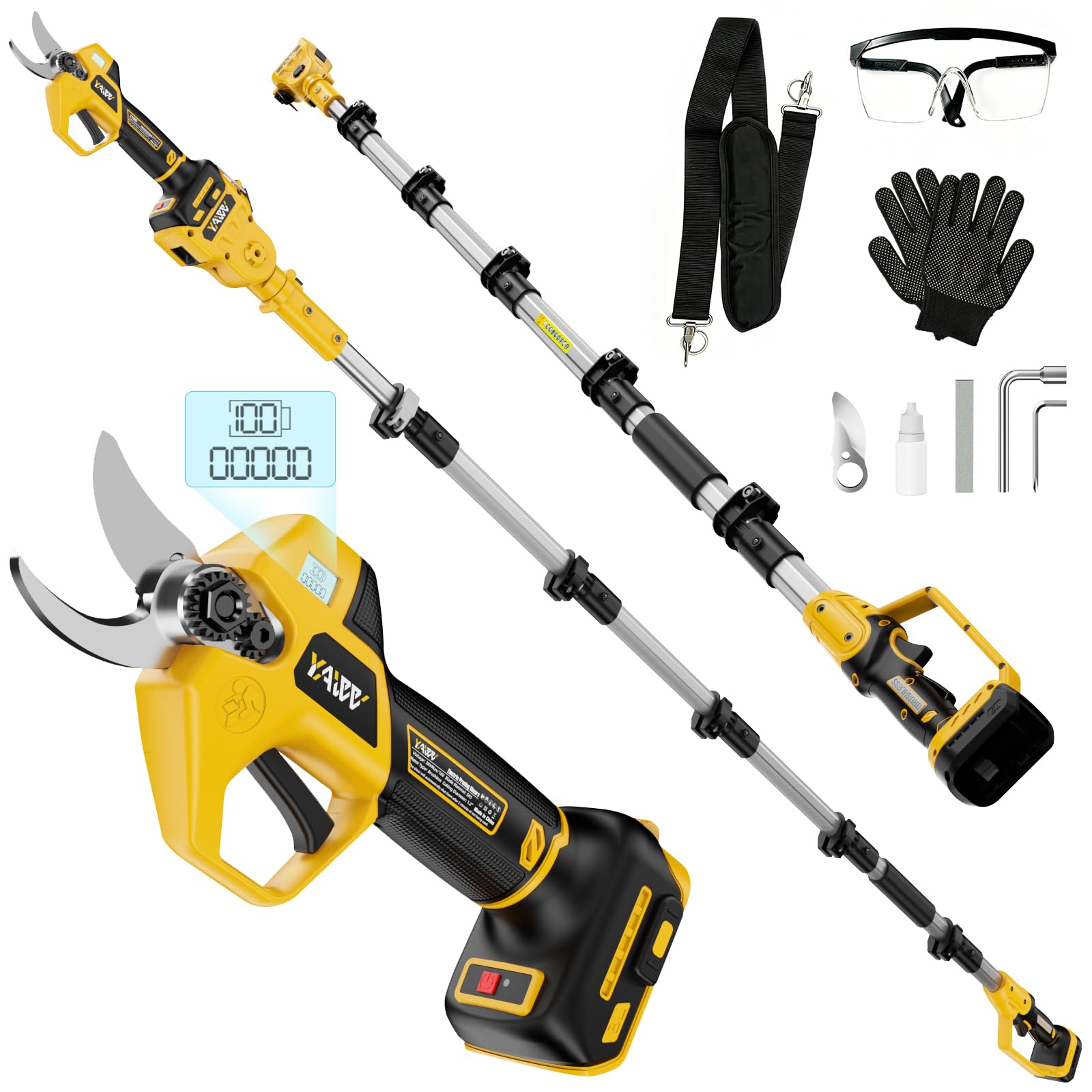 YAWV 2-In-1 Electric Pruning Shears Set Compatible with Dewalt 20V Battery, 6.9F