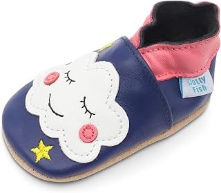 Dotty Fish Soft Leather Baby and Toddler Shoes Boys Designing With Vehicles