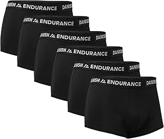 DANISH ENDURANCE Men's Cotton Trunks, Soft, Breathable, 6-Pack