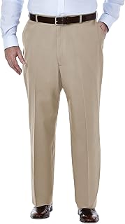 Haggar - B&t Premium No Iron Khaki Classic Fit Flat Front Casual Trousers Men's Trousers