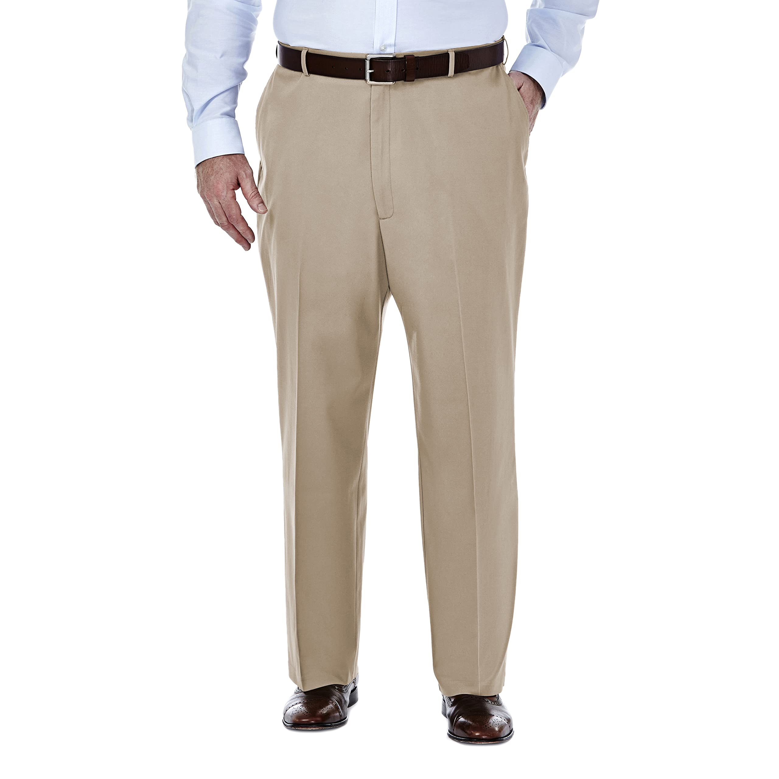 Haggar - B&t Premium No Iron Khaki Classic Fit Flat Front Casual Trousers Men's 
