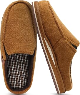 ONCAI Men's Slippers Comfort Plush Memory Foam Indoor Outdoor House House Slippers Non-Slip Rubber Size 7-22