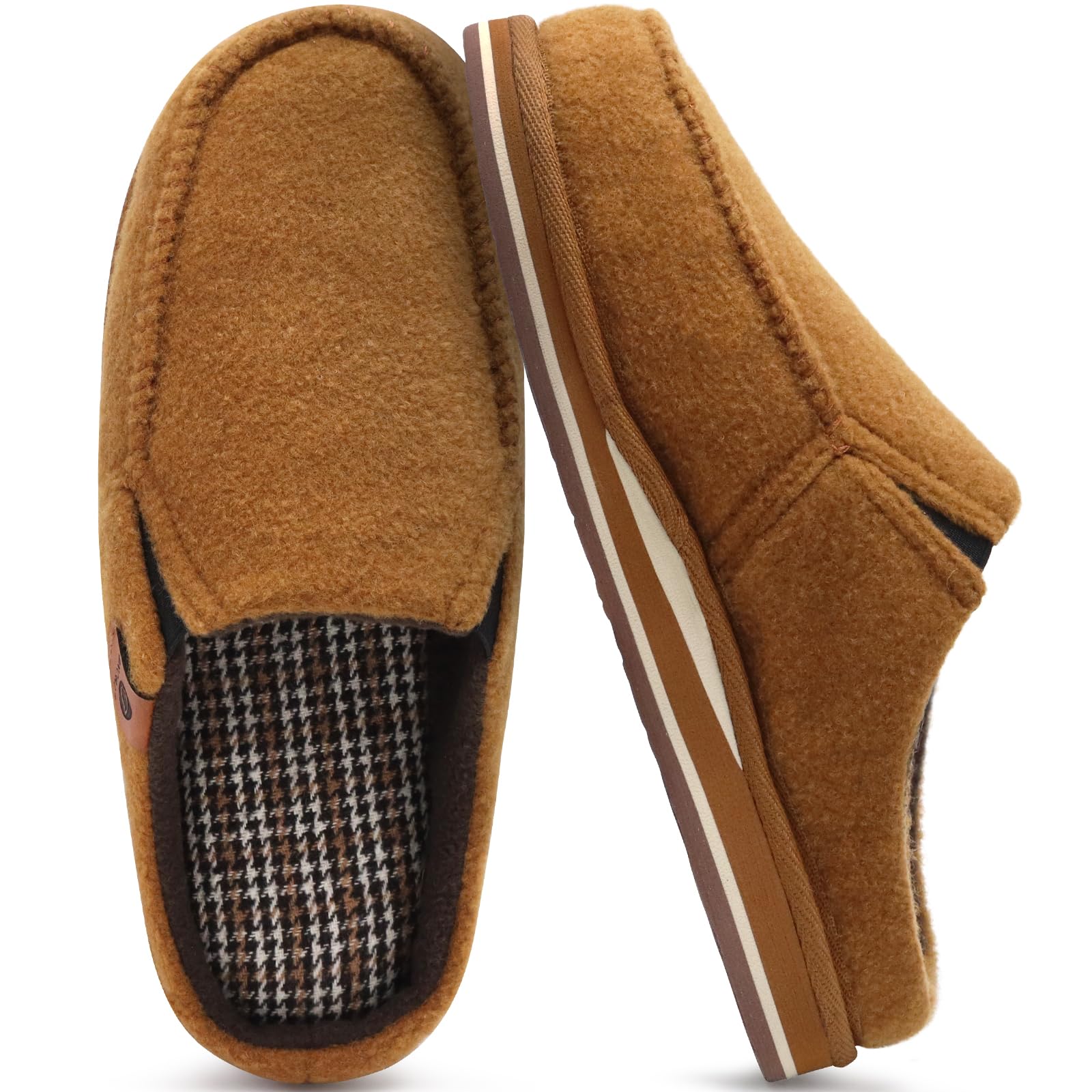 ONCAI Men's Slippers Comfort Plush Memory Foam Indoor Outdoor House House Slippe