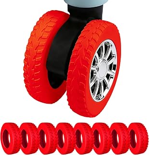 8 Pcs Luggage Wheel Covers for Suitcase Wheels Protective,Red
