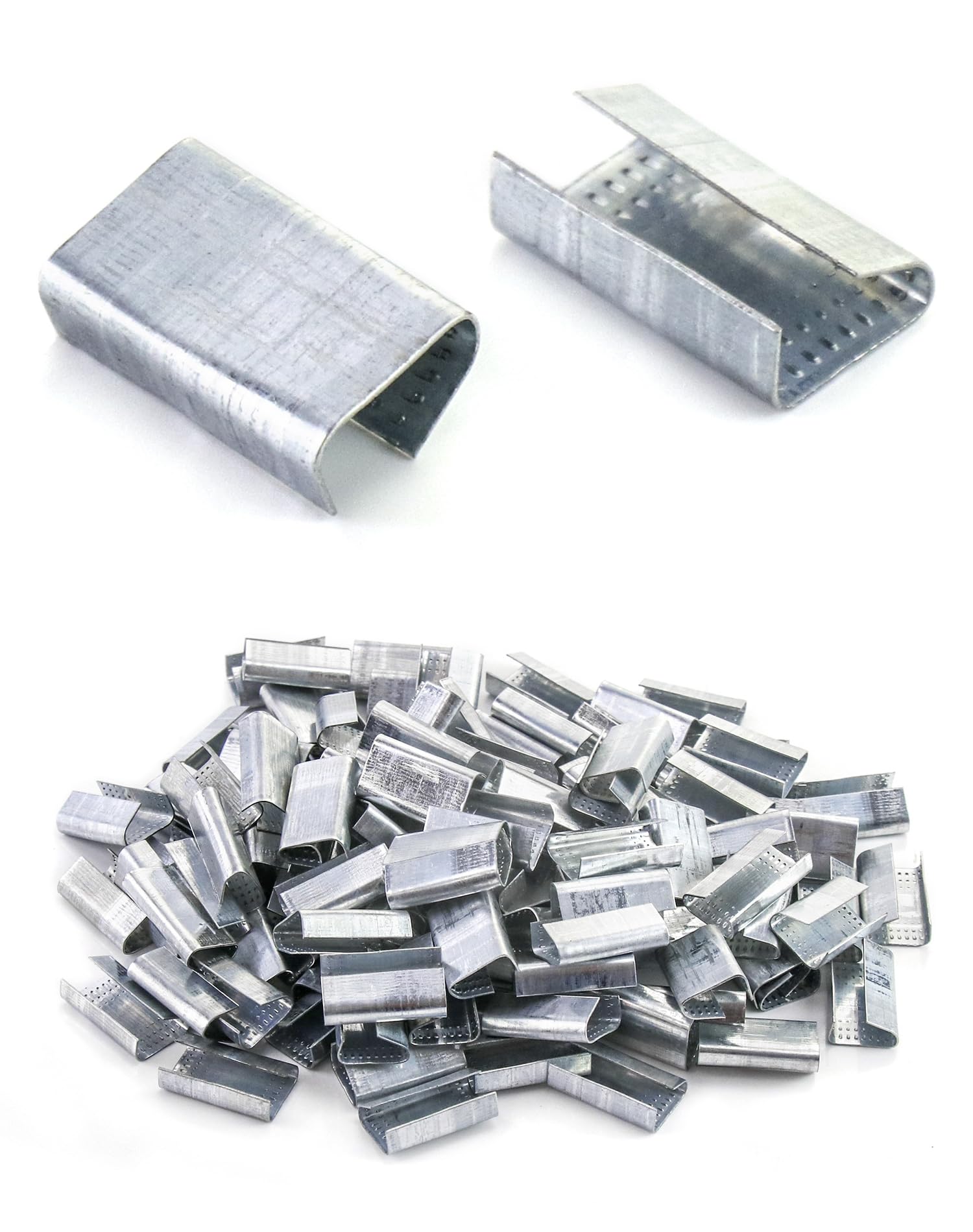 QWORK Strapping Open Seal for 1/2" Strap Width Steel Strapping, 500 Pcs Heavy Pa