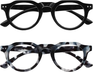 OPULIZE RIO Blue Light Blocking Glasses - Top Right Frame - Men and Women - Spring Hinges - B53-1, 2 Pack - Black/Blue Tortoise