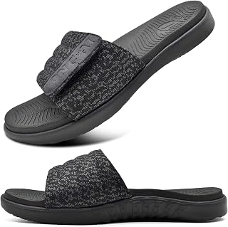 ONCAI Men's Beach and Pool Open Toe Summer Sandal Arch Support Slippers Foam Sole Adult Sandals Size 6-14