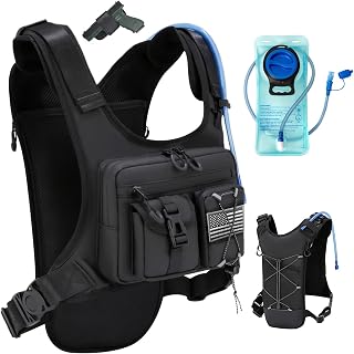 Criuage USA Patent Running Hydration Vest Backpack, Lightweight Chest Pack with 2.0L Water Bladder Bag Daypack for Hiking Running Cycling Race Marathon for Women Men