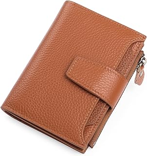 SENDEFN Women's Genuine Leather Wallet Small Cute Coin Purse with Zip 14 Cards Women's Leather Wallet with Many Compartments