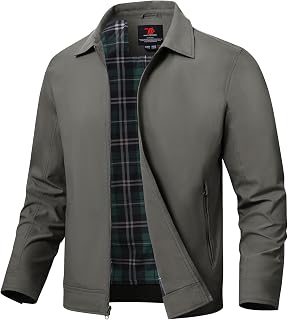 TBMPOY Men's Lightweight Jackets Casual Windbreaker Stylish Light Fall Spring Golf Work Dress Business