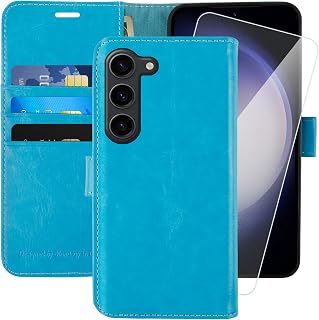 MONASAY Wallet Case for Samsung S23 with 3 Card Holders - Light Blue