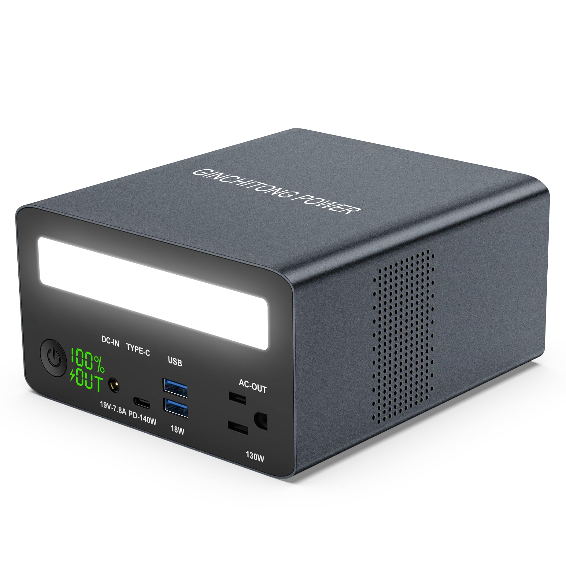 GINCHITONG 80000mAh Portable Power Station, 130W AC Outlet, 140W USB-C PD | Exte